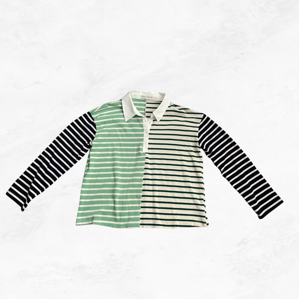 English Factory Knit Stripe Colorblock Top - Picture 2 of 7